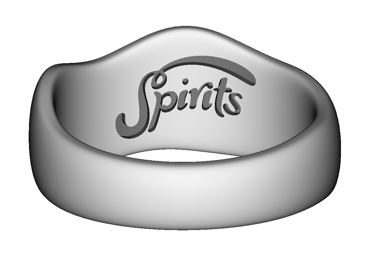 "Spirits" custom design ring (large size "U " ) Special Silver
