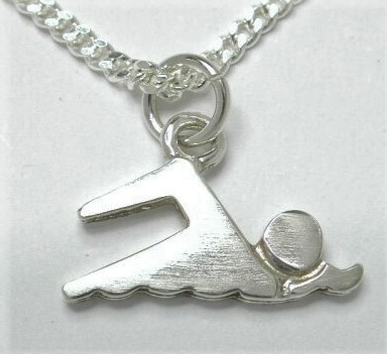 Sterling Silver Medium Size  Swimmer Necklat 