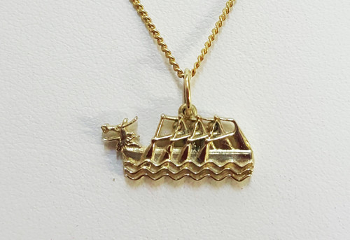 9ct Gold Small Lightweight DragonBoat Necklat 