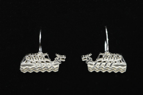 Sterling Silver Dragon Boat Drop Earrings