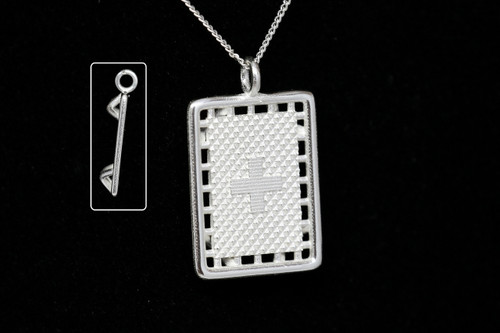 Silver Trampoline Plain Necklat 25mm