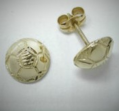9ct yellow gold Soccer Half Dome Studs 