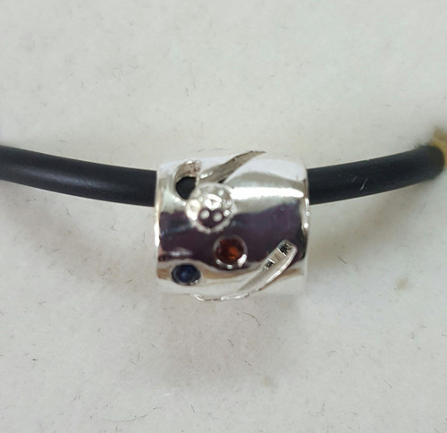  Silver 3D STATE Hockey Bead stone set