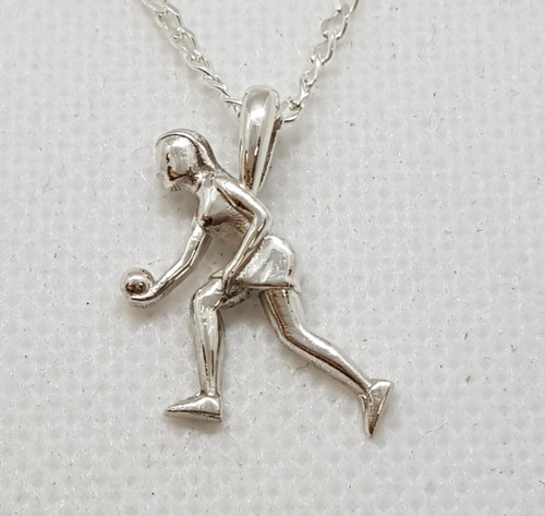 Sporty lawn bowler pendant (gold available on request)