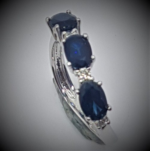 White gold  Custom made Australian Sapphire Ring