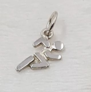 Silver Runner Charm Small- 