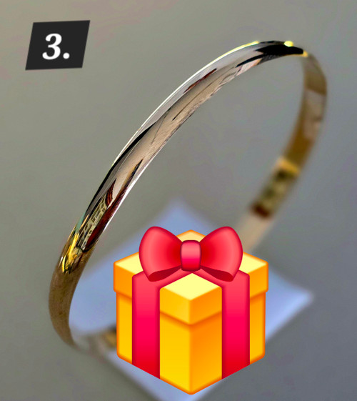 9ct Solid Gold Bangle 6mm wide