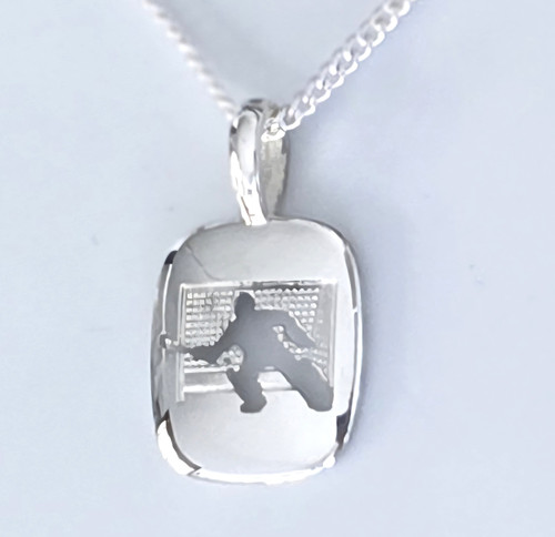 Sterling  Silver Goalkeeper Cushion Disc Necklat 