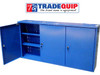 Keep workshop tools and supplies secure with this TradeQuip "Made for the Trade" space-saving Wall Mounted Tool Cabinet with three key lockable doors. Top, bottom and sides are formed into 1mm thick welded steel cabinet. Can be hung on wall or used freestanding. A strong steel constructed wall cabinet with three storage compartments and lockable doors. This tool cabinet/ cupboard is ideal for securely storing tools. Perfect solution to keep your workshop organised and tidy.

Features:
Three compartments each have 2 adjustable shelves for versatile storage. 
Compartments have separate door locks, each with 2 keys supplied
Perforated and slotted back panel to allow for the hanging of tools
High gloss enamel paint finish
Supplied with mounting brackets
 
Specifications
Steel Construction 1mm Thick Sheet Steel
3 Lockable Cupboards
6 Adjustable Shelves
6 Peg Board Hooks
Dimensions: 1200(L) x 600(H) x 200(W) mm
Weight: 19kg
Carton 1 of 2: 640 x 440 x 80mm
Carton 2 of 2: 1290 x 270 x 90mm