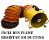 Tradequip Industrial 300mm Metal Body Ventilation Fan + 5M Ducting