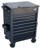 USA SUMO SERIES 34" SERVICE CART - 7 DRAWER
Heavy-duty, high-quality steel box frame and drawer construction
Work surface with deep storage compartment underneath
Dual gas strut lid stays hold lid open
Side paper towel holder
Large side storage compartment that can either be used as a tool compartment or waste paper bin
1x deep and 6x standard drawers
Soft close drawers using heavy duty 28 ball bearing drawer slides with full drawer extension
Side storage compartments suitable for aerosol cans and frequently used tools
Internal locking system keeps your tools secure
Heavy duty premium quality castors - 2x fixed and 2x swivel (lockable)
UV stabilised double powder coating - resists scratching and fading

COMBINED DIMENSIONS: (mm) 875w x 570d x 1015h