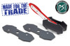 The PSI Ratcheting Brake Caliper Press works on single, dual & quad piston calipers. 
The 360 degree ratcheting swing allows access for easy access at any angle. 
Large plates evenly distribute pressure to prevent piston misalignment and the reversing lever makes for easy changeover from spreading to retracting.

Features:
Heavy duty construction
Quick change from spreading to retracting
Suits single, twin, quad piston & floating type calipers
Evenly distributes force to prevent piston misalignment during use
Includes magnetic extended adaptor plates to suit multi piston calipers on heavy duty vehicles.

Specifications:
Size range: 40-75mm (& AF equivilent)