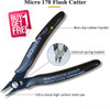 170 Wire cutters flush cutter pliers are a type of cutting tool used to trim wire or leads with precision and minimal damage. 
They have a sharp, flat cutting surface that allows the user to cleanly cut close to the surface of a circuit board without leaving any protruding ends. 
They are commonly used in electronics work and jewellery making.
