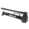 A two-speed, single-acting hydraulic hand pump for Eagle Pro single acting cylinders, delivering up to 700 BAR for heavy-duty industrial spreading, clamping, pushing and lifting.

Powerful dual-speed pumping
Aircraft-grade aluminium valve block
Compact and job-site portable
Internal safety valve protects the system

Description
The Eagle Pro EPA series hydraulic hand pumps are some of the most durable, powerful and reliable hand pumps in the industry today.
The EPA series features valve blocks machined from a single piece of high-strength, aircraft-grade aluminium, paired with high-capacity alloy steel reservoirs that maximise durability.
Compact and easy to carry around the job site, these powerful dual-speed pumps offer some of the best flow rates in the industry to get the job done faster. Every EPA series hand pump features an internal safety valve to prevent system damage.

Features
Spring loaded ram return system, allowing controlled retraction of the ram
High strength alloy steel body is precision machined to reduce wear and features a baked enamel finish for durability and corrosion protection
Pumps have an automatic overload system to help prevent damage to cylinders, pumps and accessories
Easily adapts to hoses, rams, pumps, spreaders, and other accessories using Eagle Pro 3/8" NPT and 1/4" NPT fittings
Industrial strengthened seals prevent costly leaks
Hardened alloy steel guide ring eliminates over travel and provides support for off-centre loads
Eagle Pro ram couplers fitted with dust covers minimising fluid contamination
Specifications
Hand Pump Compatibility	Eagle Pro single acting cylinders
Speed	Two speed hand pump
Usable Oil Volume	750cm3
Pressure Rating 1st Stage	25bar
Pressure Rating 2nd Stage	700bar
Oil Displacement Per Stroke 1st Stage	33cm3
Oil Displacement Per Stroke 2nd Stage	3.3cm3
Handle Force	49kg