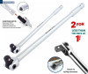 LONG REACH 1/2" & 3/8" drive breaker bars to provide ample leverage to maximize torque.
CONNECT YOUR RATCHET The additional function that distinguishes our breaker bar from the others:"
Connect your 1/2" or 3/8" ratchets onto the bottom of these breaker bars to make it into a super tool for more uses and tasks!
VERSATILE 180-degree flexible head works at any angle, to reach around tight spaces and generate optimized leverage.
SECURE GRIP Spring-load ball bearing holds sockets securely and perfect in breaking and loosening stubborn, stuck or rusted nuts and bolts.
Square drive radius corners also has the ability of reducing socket wear by locking on to the entire sides of the fastener rather than the edges.
GREATER DURABILITY Made of extremely durable chrome vanadium and corrosion-resistant mirror/chrome polish finish.
RELIABLE & TRUSTWORTHY Made in Taiwan, where it is being widely recognized for its dedication in producing premium quality tools.

You get: 
1 x 1/2" 450mm Breaker Bar
1 x 3/8" 300mm Breaker Bar 
Both come with the added Breaker Bar/Extension Bar Feature!
