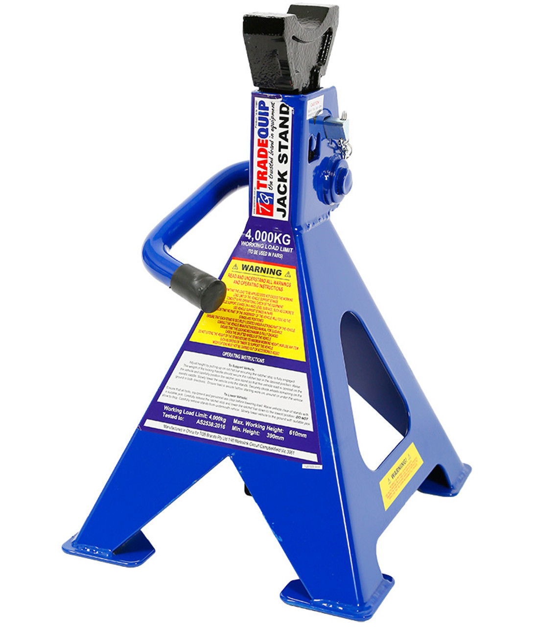1148T, Tradequip 4000kg Premium Ratchet Type Jack Stands