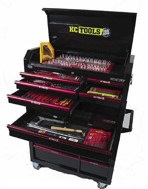 ATK322, KC Tools 322 Piece Metric & AF Tool Kit in a 7 Drawer Tool Box & 11 Drawer Roll