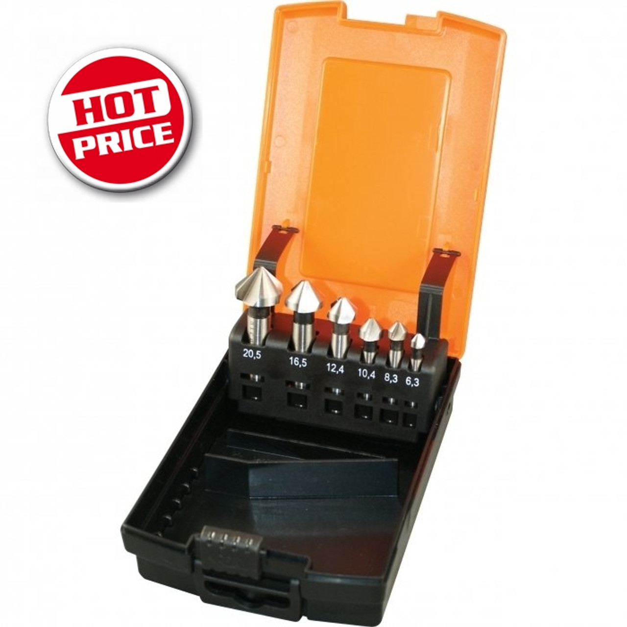 PSI Industrial 6pce 3 Flute Countersink Kit