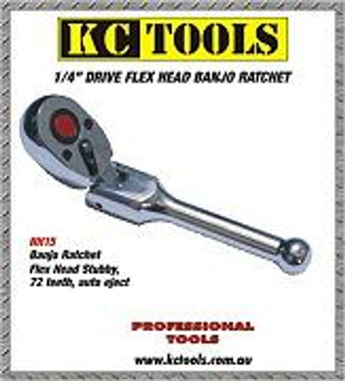 KC Tools 1/4 inch FLEX HEAD STUBBY RATCHET