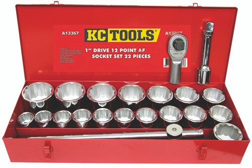 KC Tools 1" Heavy Duty Socket Set AF A13367