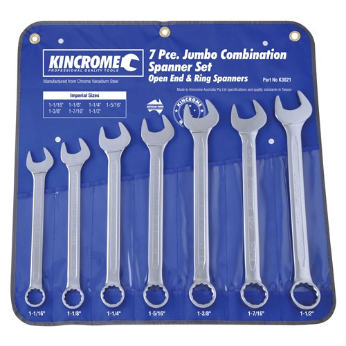 K3021 Kincrome Jumbo Combination AF Spanner Set