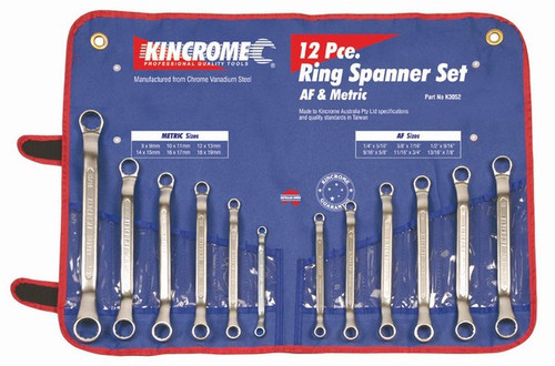 Kincrome AF/MM Ring Spanner Set 12PCE