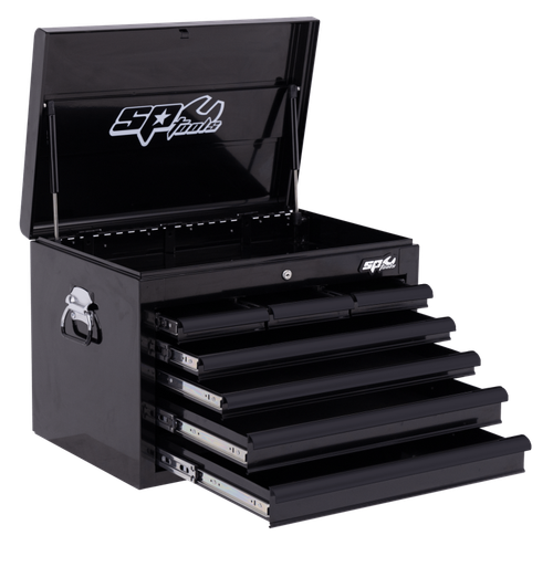 FEATURES :
Heavy-duty, high-quality steel box frame and drawer construction
Dual gas strut lid stays ensures lid stays open
Heavy duty 28 ball bearing drawer slides with full drawer extension
Internal locking system keeps your tools secure with one turn of the key
UV stabilised double powder coating - resists scratching and fading
SPECIFICATIONS :
Drawer load weight : 40kg - per standard drawer
Lockable : Full Internal locking system
Drawer extension : Full Extension
Drawers : 7