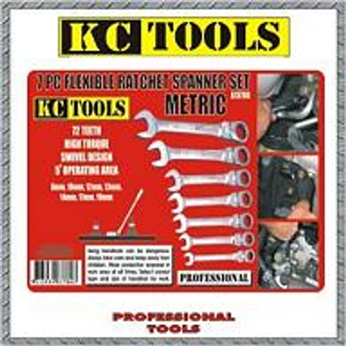 A13780 KC Tools Flex Head Gear Spanner Set Metric.