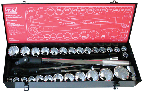 SP Tools SP20400 Industrial 32p MM/AF 3/4" Socket Set Free Delivery!