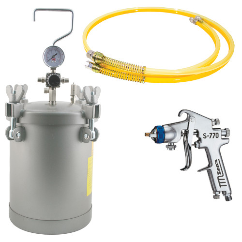 WORKQUIP 10LTR PRESSURE POT KIT 2MM STAR GUN 10M HOSE