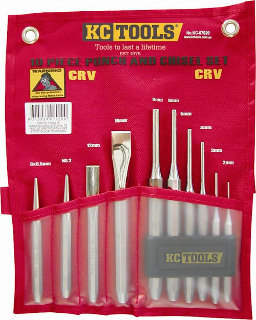 07020 KC Tools 10 PIECE PUNCH AND CHISEL SET.