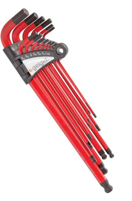 Features:
Trade quality
CRV Construction
Long series hex keys
Turns up to an Angle of 2

DESCRIPTION MEASUREMENT
Standards GS + ANSI B18.3
Sizes: 0.05,1/16, 5/64, 3/32, 7/64, 1/8, 9/64, 5/32, 3/16, 7/32, 1/4, 5/16, & 3/8"