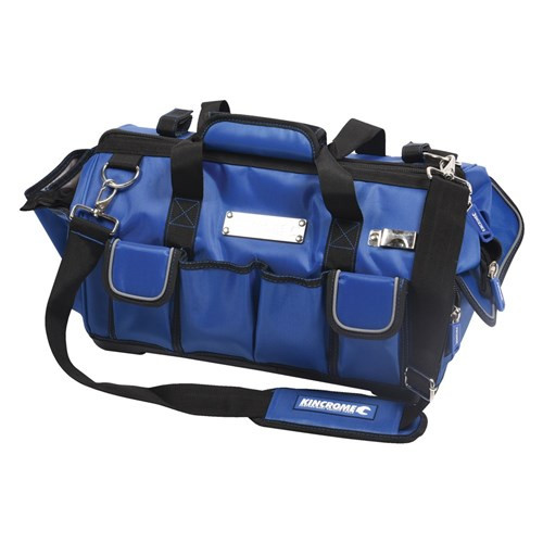 FEATURES
• Easy access, reinforced wide mouth design
• 22 internal & external pockets
• Tough plastic base
• Rear spirit level straps
• Rear hip padding
• Rear mesh pockets
• Tape measure clip
• Adjustable padded shoulder strap
* Please note: Product does not include tools as pictured.