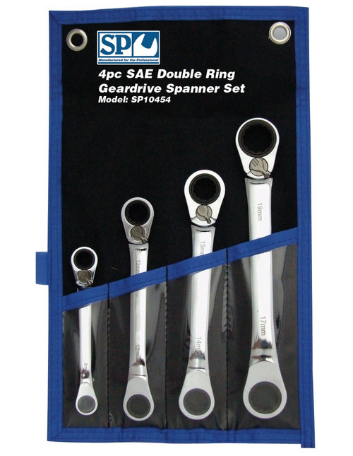 SP Tools 4pc SAE 15° Offset Double Ring Gear Spanner Set