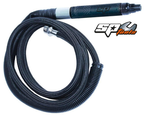 SPECIFICATIONS:
Length: 156mm
Capacity: 3mm
Weight: 350g
Free speed: 70,000rpm
Air consumption: 0.14m3/m in465L/min Max

FEATURES:
Rear air exhaust
Extremely flexible 1.5m long hose
Slim, lightweight, durable and comfortable to use and hold
High-speed rotation with variable speed throttle control up to 70,000rpm
Ideal for precision grinding welding surfaces, cleaning and polishing various metals and porting cylinder heads