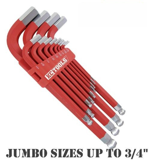 Z Tech 13 Piece Imperial Jumbo Hex Key Wrench Set