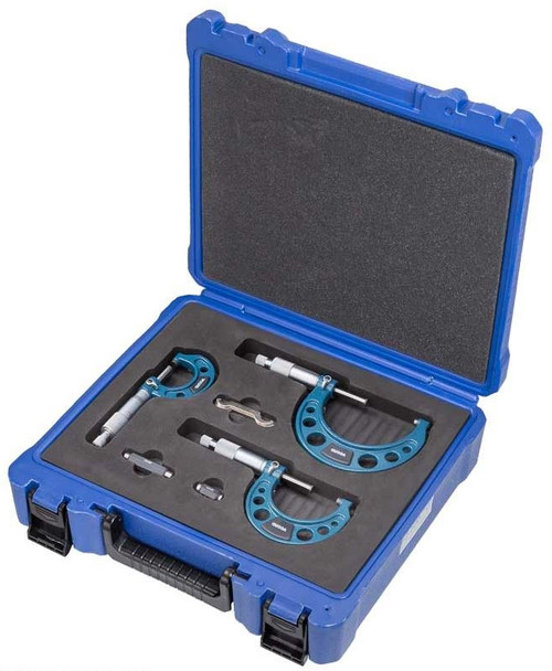 Accud 3pce Premium 0-75mm Outside Micrometer Kit Free Shipping!