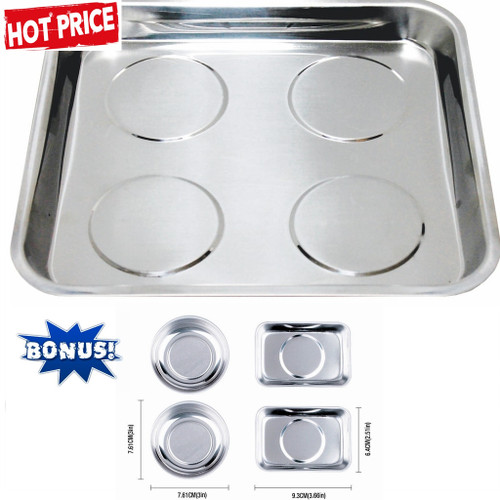 Heavy Duty Large Magnetic Parts Tray Square + Bonus Trays