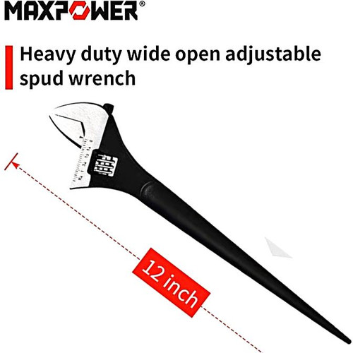 Grab one of these Hot price Construction Adjustable Wrenches, Featuring the tapered super strong handle perfect for lifting and aligning (including bolts) 

Features:
Max jaw opening 1-3/8 inch (34mm)
Continuous tapered handle for aligning bolts
Corrosion resistant black phosphate finish
12-Inch Adjustable Spud Wrench: Heat treated chrome vanadium steel. 