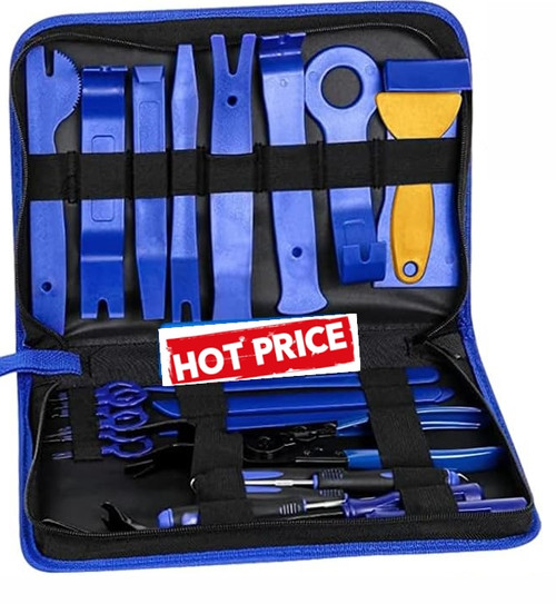 Automotive tools & equipment, Auto Clip Pliers Fastener Remover Pry Tool Kit with Storage Bag for Toyota, Mazda, Ford, BMW, Audi, Volkswagen.
 Ultimate Solution for Automotive Repair featuring high-quality terminal removal tools designed to remove and install car audio/radio, door panels, window trims, clips, and fasteners. The six types of bumper retainer clips of the Trim Removal Tool made of impact-resistant materials ensure long-lasting use without damage or cracking.
Efficient and Convenient Interior Panel Removal designed to facilitate the effortless and damage-free removal of interior panels, dashboard components, door panels, window regulators, and trim without damaging the vehicle's surfaces. The Trim Removal Tool is engineered to provide users with precision and control. The Trim Removal Tool makes the process of interior panel removal easy and stress-free.
Crafted using premium-grade materials. The Yesdex Trim Removal Tool can ensure the tools are durable, versatile, and robust. The construction materials of the Panel Remover are non-marring, ensuring that surfaces are not scratched or damaged during use.
Suitable for users of all skill levels. The Trim Removal Tool’s ergonomic design provides users with a comfortable grip that minimizes hand fatigue and ensures maximum control. The specialized tools of the Yesdex Trim Removal Tool make it easy to remove interior panels, trim, and other components without causing damage to the vehicle's surfaces.
Used for interior panel removal safely and damage-free. The specialized tools of the Yesdex Trim Removal Tool are designed to provide a gentle and safe removal process, preventing any scratches or marks on the vehicle's surfaces. With the Yesdex Trim Removal Tool, you can work confidently and efficiently, knowing that the Trim 