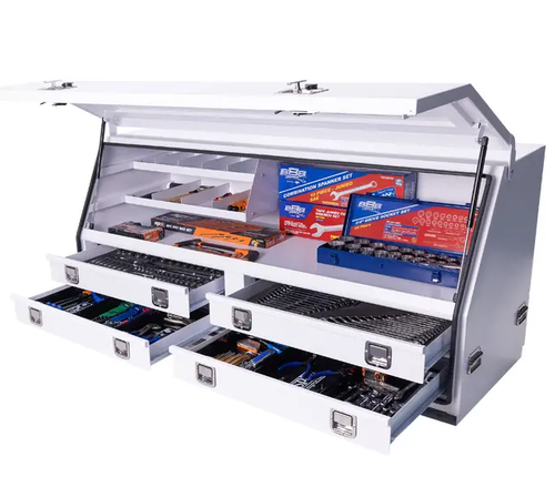 TOOLS INCLUDED IN THIS TOOL KIT

1/4”Dr SOCKETS & ACCESSORIES
12pt - 4, 5, 6, 7, 8, 9, 10, 11, 12 & 13mm
12pt - 3/16, 7/32, 1/4, 9/32, 5/16, 11/32, 3/8, 7/16 & 1/2”
Torx - T10, T15, T20 & T25
Inhex - 3, 4, 5 & 6mm, 1/8, 5/32, 3/16, 7/32 & 1/4”
45T Ratchet, Flex Handle & Universal Joint
Extension Bars - 50 & 150mm

3/8”Dr SOCKETS & ACCESSORIES
12pt - 6, 7, 8, 9, 10, 11, 12, 13, 14, 15, 16, 17, 18, 19, 20, 21 & 22mm
12pt - 1/4, 5/16, 3/8, 7/16, 1/2, 9/16, 5/8, 11/16, 3/4, 13/16 & 7/8”
12pt - Deep - 10, 11, 12, 13, 14, 15, 16, 17, 18 & 19mm
12pt Deep - 5/16, 3/8, 7/16, 1/2, 9/16, 5/8, 11/16 & 3/4”
Deep 12pt - 10, 11, 12, 13, 14, 15, 16, 17, 18 & 19mm
Deep 12pt - 5/16, 3/8, 7/16, 1/2, 9/16, 5/8, 11/16 & 3/4”
Torx - T27, T30, T40, T45, T50 & T55
Inhex - 6, 7, 8, 9 & 10mm, 3/16, 7/32, 1/4, 5/16 & 3/8”
Spark Plug Sockets - 5/8 & 13/16”
45T Ratchet, Flex Handle & Universal Joint
Extension Bars - 75 & 150mm
Adaptors - 3/8Fx1/4M (2) & 3/8Fx1/2M

1/2”Dr SOCKETS & ACCESSORIES
12pt - 10, 11, 12, 13, 14, 15, 16, 17, 18, 19, 20, 21, 22, 23, 24, 26, 27, 30 & 32mm
12pt - 3/8, 7/16, 1/2, 9/16, 5/8, 11/16, 3/4, 13/16, 7/8, 15/16, 1, 1-1/16, 1-1/8, 1-3/16 & 1-1/4”
Spark Plug Sockets - 5/8 & 13/16”
45T Ratchet, Flex Handle & Universal Joint
Extension Bars - 75, 125 & 150mm
Adaptor - 1/2Fx3/8M

3/4”Dr SOCKETS & ACCESSORIES - 888 Series
12pt - 22, 24, 27, 30, 32, 36, 38, 41, 46 & 50mm
12pt - 7/8’’, 15/16’’, 1’’, 1-1/8’’, 1-3/16’’, 1-5/16’’, 1-3/8’’, 1-7/16’’, 1-5/8’’, 1-3/4’’, 1-7/8’’ & 2’’
Ratchet - 495mm
Sliding Handle - 456mm
Extension Bars - 100 & 200mm

SPANNERS
Quad Drive Combination Spanners - 6, 7, 8, 9, 10, 11, 12, 13, 14, 15, 16, 17, 18, 19, 20, 21, 22, 23, 24, 25 & 26mm
Quad Drive Combination Spanners - 1/4, 5/16, 3/8, 7/16, 1/2, 9/16, 5/8, 11/16, 3/4, 13/16, 7/8, 15/16 & 1”
Flare Nut Spanners - 10x11, 12x13, 14x17 & 19x22mm
Flare Nut Spanners - 3/8x7/16, 1/2x9/16, 5/8x11/16 & 3/4x7/8”
Jumbo Combination Spanners - 888 Series - 24, 27, 30, 32, 36, 38, 42, 44, 46 & 50mm
Jumbo Combination Spanners - 888 Series - 15/16, 1, 1-1/16, 1-1/4, 1-7/16, 1-1/2, 1-11/16, 1-3/4, 1-13/16 & 2’’

HAND TOOLS
Screwdrivers - 3.0x75, 5.5x100, 6.5x38, 6.5x100, 6.5x150 & 8.0x150mm
Screwdrivers - #0x75, #1x75, #2x38, #2x100, #2x150 & #3x150mm
Precision Screwdrivers - 2.0x50, 2.5x50, 3.0x50, #0x50, #00x50 & #000x50mm
Ratchet Driver Bit Set - 31pc
Technicians Bit Set - 71pc
Impact Screwdriver Set - 13pc
Hex Keys - 1.5, 2, 2.5, 3, 4, 5, 6, 8 & 10mm
Hex Keys - 1/16, 5/64, 3/32, 1/8, 5/32, 3/16, 1/4, 5/16 & 3/8”
Torx Keys - T10, T15, T20, T25, T27, T30, T40, T45 & T50
Hex Keys Stubby - 2, 2.5, 3, 4, 5, 6, 8 & 10mm
Hex Keys Stubby - 5/64, 3/32, 1/8, 5/32, 3/16, 1/4, 5/16 & 3/8”
Torx Keys Stubby - T8, T10, T15, T20, T25, T30, T40 & T50
Pliers - Combination, Long Nose, Multigrip & Locking
Circlip Pliers Set - 4pc
Cutters - Diagonal
Adjustable Wrenches - 2pc
Hammers - Ball Pein 16oz & 24oz, Soft/Hard Head - 40mm
Pin Punch & Chisel Set - 10pc
Pick Set - 4pc
Screw extractor set - 5pc
Tweezers Set - 4pc
Wire Brush Set - 3pc
Magnetic Pick-up Tool
Inspection Mirror
Pry Bar Set - 4pc
Tape Measure
Hacksaw
Knife
Drawer Organiser Trays - 3pc
Electrical Digital Multimeter
Circuit Tester
Off Road Series Truck Box - 1735mm