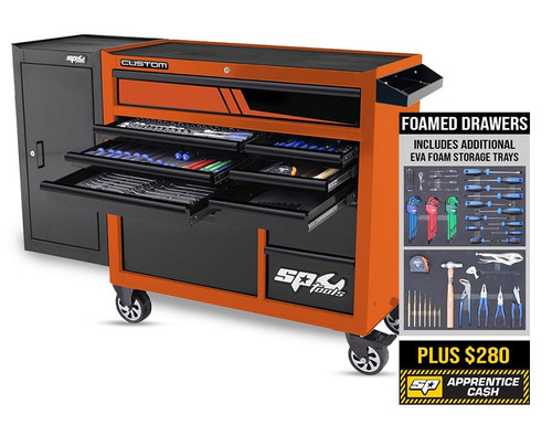 SP Tools 238p Roll Cab Toolkit Free Foam Trays + Side Locker!