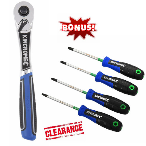 Kincrome 1/2" Lok-On HD Ratchet + Bonus Torx Drivers