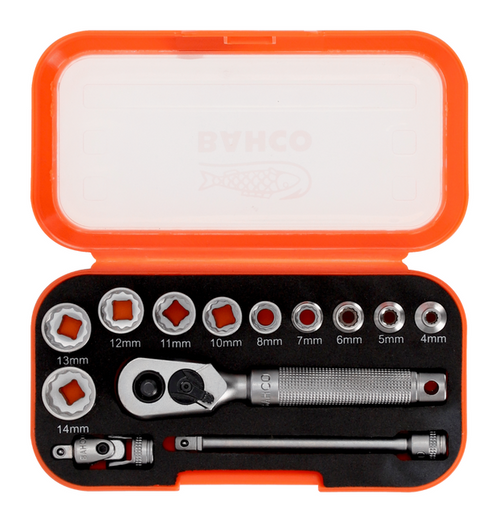 Bahco 13p 1/4" Dve MM Socket Set Bi-Hex Limited Stock! Bahco 13p 1/4" Dve MM Socket Set Bi-Hex Limited Stock!