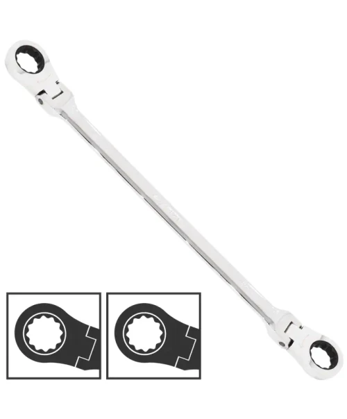SP Tools 12x13mm Flex Head Double Gear Drive Ring Spanner XLong