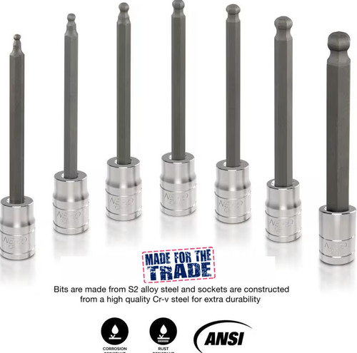 PSI Trade 3/8" Dve MM Hex Long Ball End Hex Sockets 3-10mm