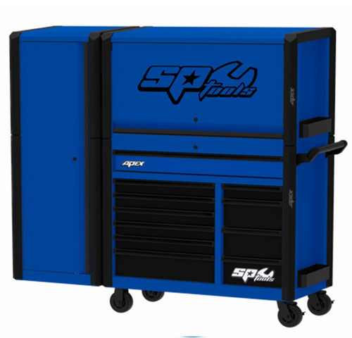 Contents:
90PC SOCKETS & ACCESSORIES EVA FOAM TRAY KIT - Metric & SAE

1/4”DR SOCKETS & ACCESSORIES
• 12pt - 4, 5, 6, 7, 8, 9, 10, 11, 12, 13 & 14mm
• 12pt - 3/16, 7/32, 1/4, 9/32, 5/16, 11/32, 3/8, 7/16, 1/2 & 9/16”
• 90T Ratchet, Flex Handle & Universal Joint
• Wobble extensions - 50 & 150mm

3/8”DR SOCKETS & ACCESSORIES
• 12pt - 8, 10, 11, 12, 13, 14, 15, 16, 17, 18 &19mm
• 12pt - 5/16, 3/8, 7/16, 1/2, 9/16, 5/8, 11/16 & 3/4”
• Spark Plug Sockets - 5/8 & 13/16”
• 90T Ratchet, Flex Handle & Universal Joint
• Wobble Extension Bars - 75 & 150mm
• Adaptors - 3/8Fx1/4M & 3/8Fx1/2M

1/2”DR SOCKETS & ACCESSORIES
• 12pt - 10, 11, 12, 13, 14, 15, 16, 17, 18, 19, 20, 21, 22, 23, 24, 26, 27, 30 & 32mm
• 12pt - 3/8, 7/16, 1/2, 9/16, 5/8, 11/16, 3/4, 13/16, 7/8, 15/16, 1,
1-1/16, 1-1/8, 1-3/16 & 1-1/4”
• Spark Plug Sockets - 5/8 & 13/16”
• 90T Ratchet, Flex Handle & Universal Joint
• Wobble Extension Bars - 125 & 250mm
• Adaptor - 1/2Fx3/8M

QUAD DRIVE COMBINATION SPANNERS EVA FOAM TRAY KIT
• 6, 7, 8, 9, 10, 11, 12, 13, 14, 15, 16, 17, 18 & 19mm
• 1/4, 5/16, 3/8, 7/16, 1/2, 9/16, 5/8, 11/16, 3/4, 13/16 & 7/8”

89PC EVA FOAM TRAY Tool Kit
• Screwdrivers - 3.0x75, 5.5x100, 6.5x38, 6.5x100, 6.5x150 & 8.0x150mm
• Screwdrivers - #0x75, #1x75, #2x38, #2x100, #2x150 & #3x150mm
• Ratchet Driver Bit Set - 31pc
• Hex Keys - 1.5, 2, 2.5, 3, 4, 5, 6, 8 & 10mm
• Hex Keys - 1/16, 5/64, 3/32, 1/8, 5/32, 3/16, 1/4, 5/16 & 3/8”
• Torx Keys -T10, T15, T20, T25, T27, T30, T40, T45 & T50
• Pliers - Combination, Long Nose, Multigrips & Locking
• Cutters - Diagonal
• Adjustable Wrench
• Hammer - Ball Pein
• Pin Punch Set - 7pc
• Pick Set - 4pc
• Tape Measure

71pc 1/4”DR TECHNICIAN BIT SET
• 8 x Hexagon Bits - 2, 2.5, 3, 4, 5, 6, 7, 8mm
• 4x Phillips Long Bits (89mm) - PH1, PH2(x2), PH3
• 6 x Phillips Bits - PH.1, PH.2, PH.3 all x 2
• 6 x Pozidrive Bits - PZ.1, PZ.2, PZ.3 all x 2
• 4 x Square Bits - S-0, S-1, S-2, S-3
• 5 x Slotted Bits - 3, 4, 4.5, 5.5, 6.5mm
• 3 x Spanner Bits - 6, 8, 10mm
• 10 x Tx-Star Bits - T7, T8, T9, T10, T15, T20, T25, T27, T30, T40
• 10 x Tamper Tx-Star Bits - T7, T8, T9, T10, T15, T20, T25, T27, T30, T40
• 9 x Tx-Plus Bits - TS8, TS9, TS10, TS15, TS20, TS25, TS27, TS30, TS40
• 3 x Spline Bits - M5, M6, M8
Universal Bit Holder and Adapters
• 1 x 100mm(L) Bit Holder, Wobble Drive
• 1 x 25mm(L) 1/4” Dr Socket Adaptor
• 1 x 1/4” Dr Bit Adapter

TOOL STORAGE FEATURES:
• Heavy-duty, high-quality steel box frame and drawer construction
• Hutch drop down security panel that neatly folds away into the top of the hutch.
• Dual gas strut lid stays ensures security panel stays open
• Steel pegboard rear wall inside hutch to organise frequently used tools
• Double drawer bank with full length deep top drawer
• 2x extra deep and 2x deep drawers
• Soft close drawers using heavy duty 28 ball bearing drawer slides with full drawer extension
• 2x side storage compartments suitable for aerosol cans and frequently used tools
• Side cabinets feature 4x adjustable shelves and 1x roller drawer
• Internal locking system on roll cab, power hutch and side cabinet keeps your tools secure
• Corner protection on all four sides to prevent accidental damage from knocks and bumps
• Heavy duty premium quality castors - 2x fixed and 2x swivel (lockable)
• UV stabilised double powder coating - resists scratching and fading
• Built-in power board with 4x individually switched power outlets and 4x USB Ports - Ideal for powering power tools and charging cordless tools, laptops mobile devices and more (fixed inside Top Hutch)