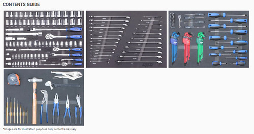 SP50835BK | SP Tools Sumo Service Cart Toolkit MM/AF + Foam Trays