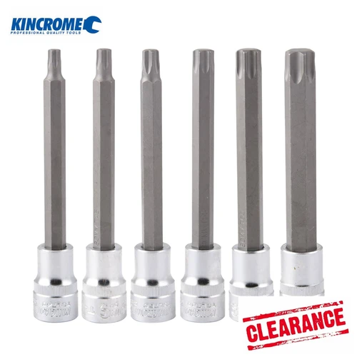 Manufactured by some of the very best specialist manufacturers in the world, Kincrome products set the industry standard in quality and usability. With high-class tools and equipment for a range of different industries including automotive, construction and agriculture, Kincrome is a brand you can trust to deliver a reliable product that stands the test of time.

Features:
Drive 1/4"
5 Point Pattern
Bit Material SNCM-V Steel
Drive Type Tamperproof Torx
Socket Material Chrome Vanadium Steel (Cr-V)
Silicon Alloy steel (S2) shaft, hardened, tempered with shot blasted finish

Contents
1 x TSLT40
1 x TSLT45
1 x TSLT50
1 x TSLT55
1 x TSLT60
1 x TSLT70