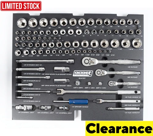 Kincrome Multi Drive 89pce AF/MM Socket Set + EVA Tray Last Chance!